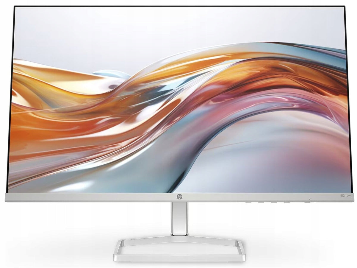 HP Series 5 524sw 23.8-inch white and silver monitor, front view