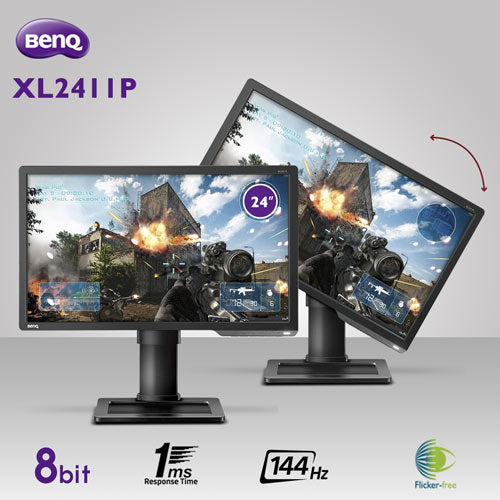 BenQ LED Gaming Monitor Zowie Professional XL2411P 24" 144Hz,1MS,Black Equalizers,Motion Blue Reduction,Free Sync (9H.GPLB.QPP)