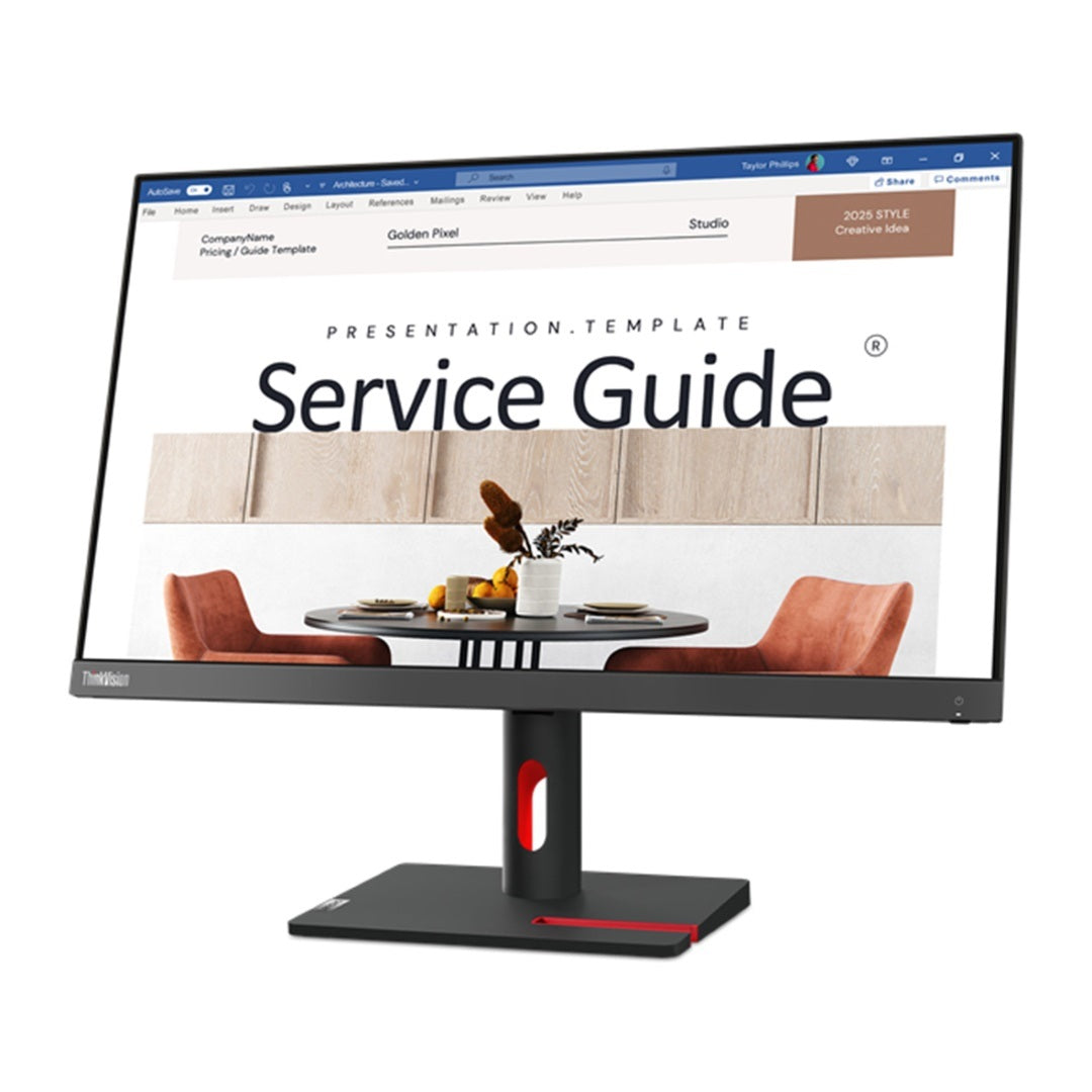 Lenovo Monitors model-family photograph; configuration and keyboard layout may vary