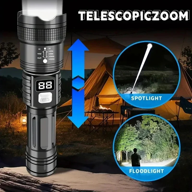 Rechargeable LED Flashlight – Adjustable Zoom
