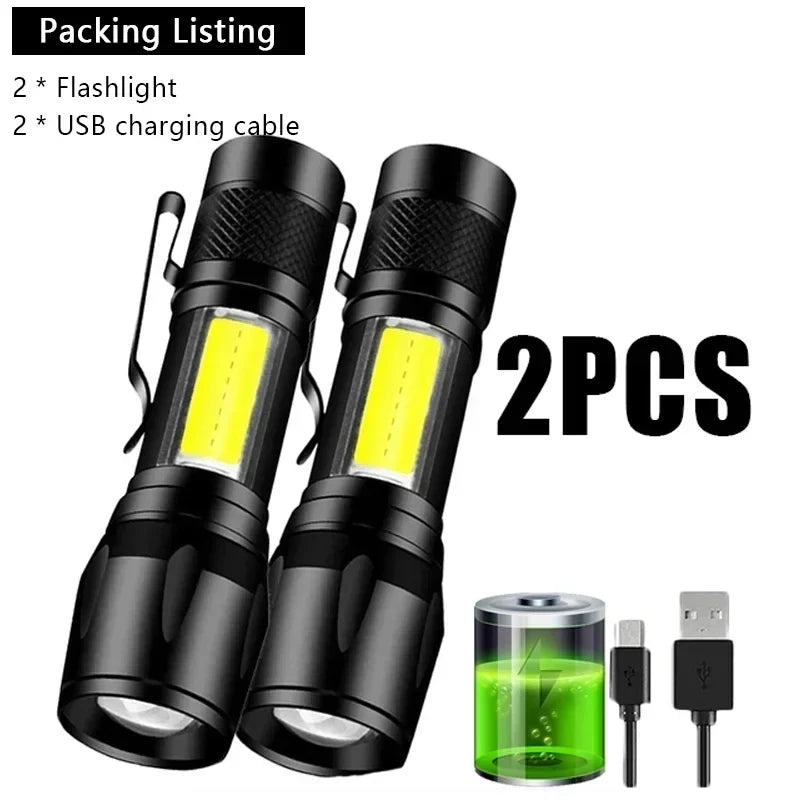 Rechargeable LED Flashlight – Adjustable Zoom