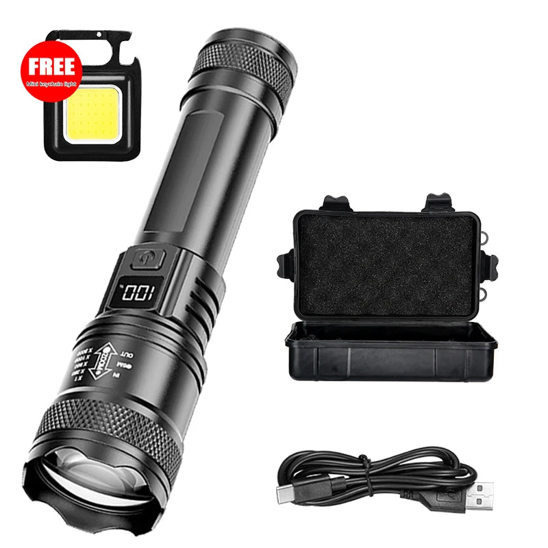 Rechargeable LED Flashlight with Battery Display