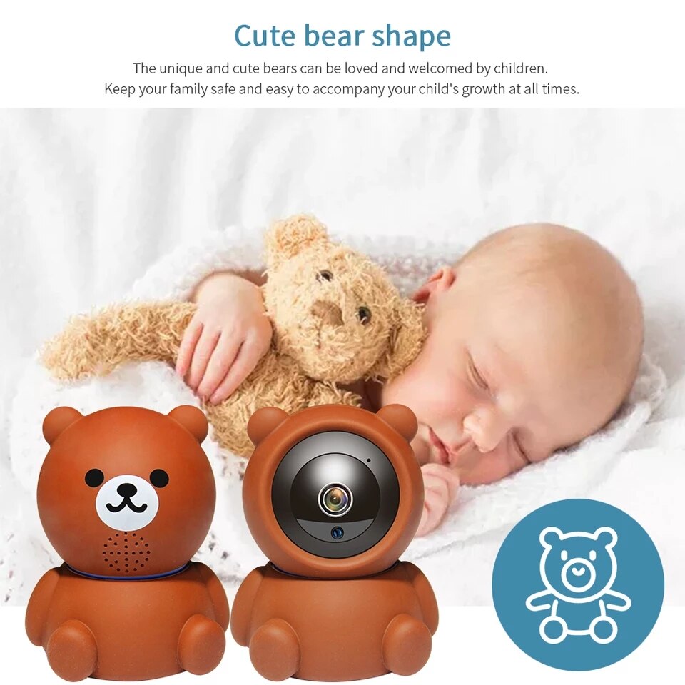 1080p Wi-Fi Indoor Security Camera – Bear Design