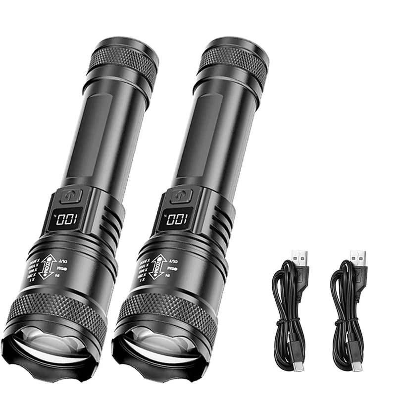 Rechargeable LED Flashlight with Battery Display