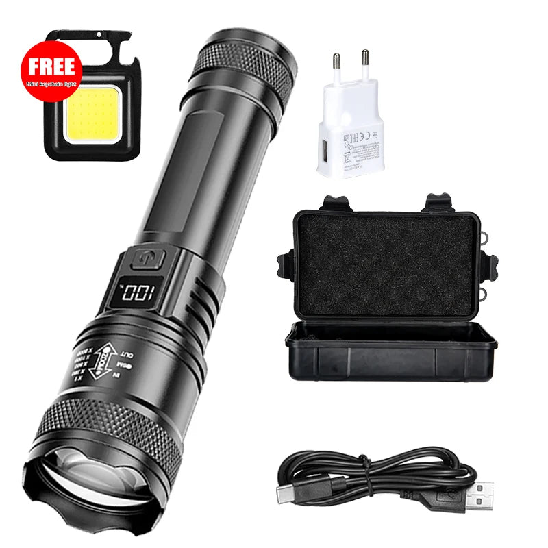 Rechargeable LED Flashlight with Battery Display