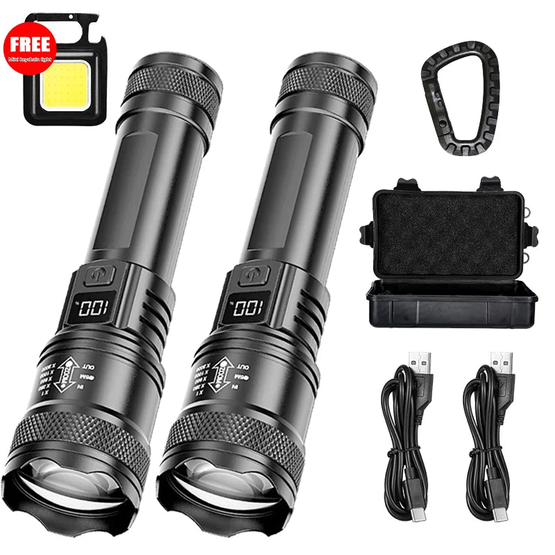 Rechargeable LED Flashlight with Battery Display