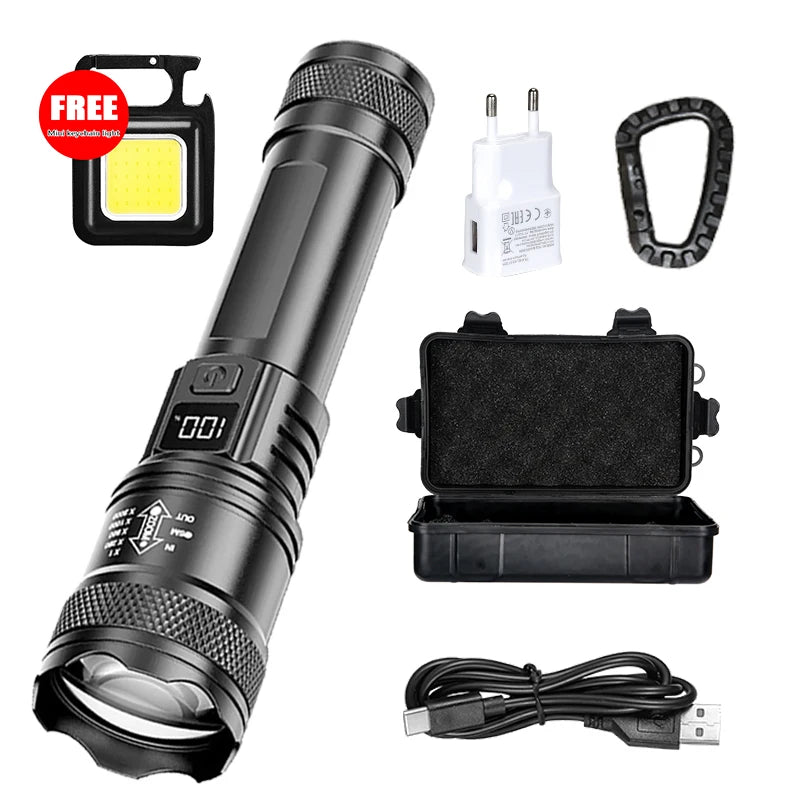 Rechargeable LED Flashlight with Battery Display