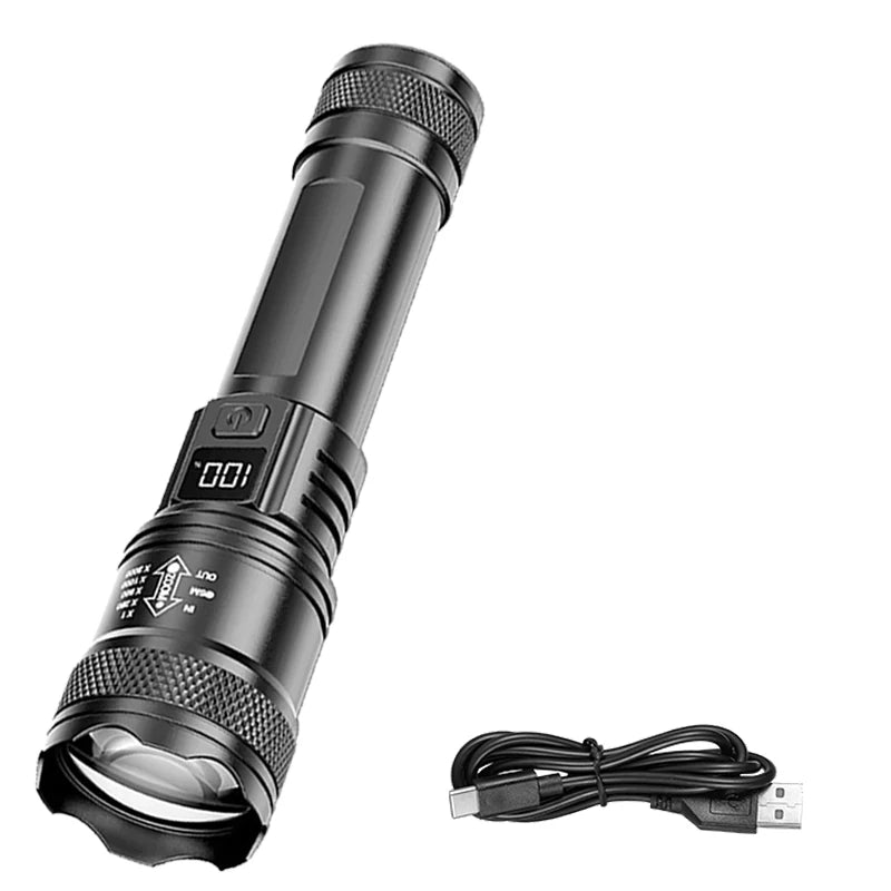 Rechargeable LED Flashlight with Battery Display
