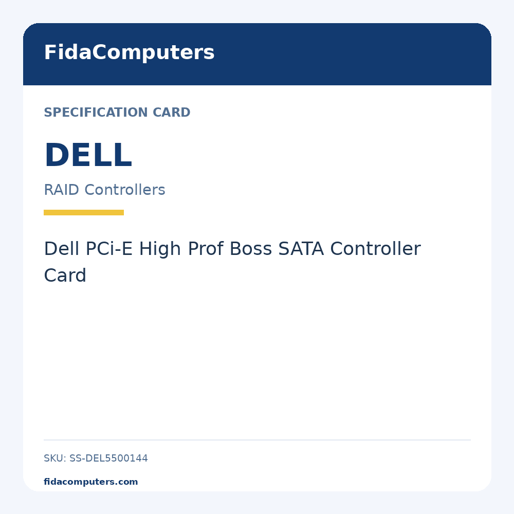 Specification card: Dell PCi-E High Prof Boss SATA Controller Card