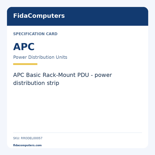 Specification card: APC Basic Rack-Mount PDU - power distribution strip