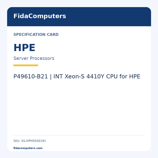 Specification card: P49610-B21 | INT Xeon-S 4410Y CPU for HPE