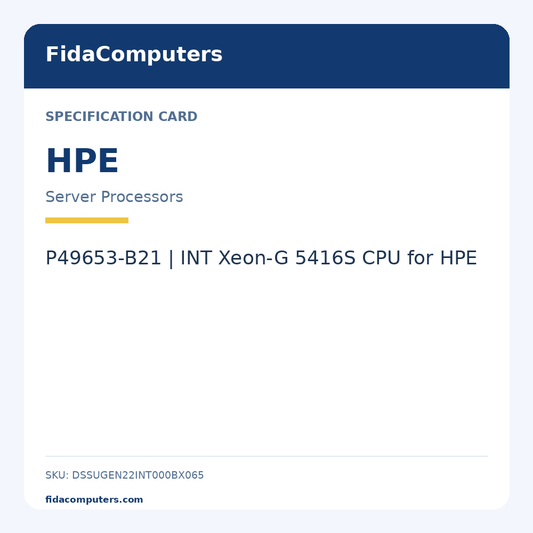 Specification card: P49653-B21 | INT Xeon-G 5416S CPU for HPE