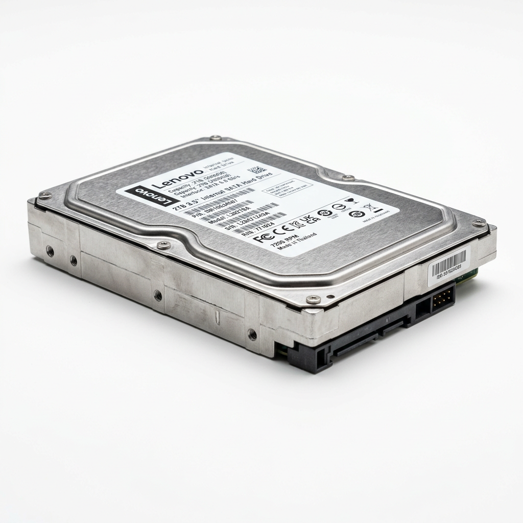 Lenovo 2TB Hard Drive - Side Angle View