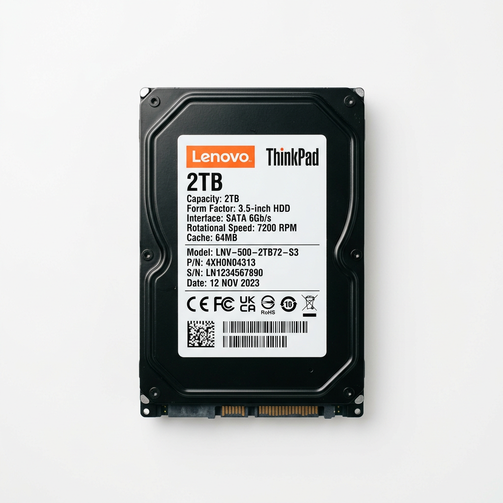Lenovo 2TB Hard Drive - Top View