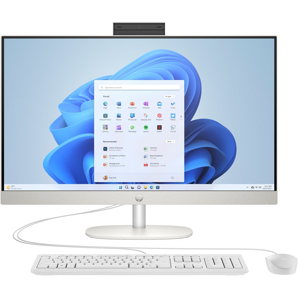 HP All-in-One Computers model-family photograph; configuration and keyboard layout may vary