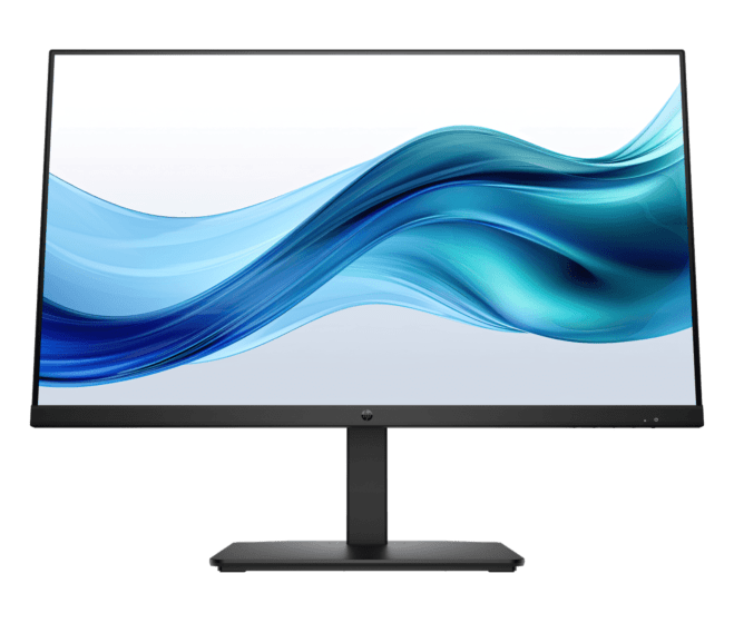 HP Monitors model-family photograph; configuration and keyboard layout may vary
