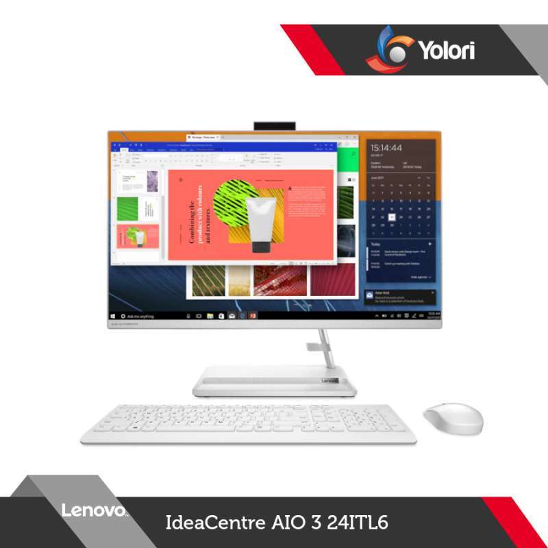 Lenovo All-in-One Computers model-family photograph; configuration and keyboard layout may vary