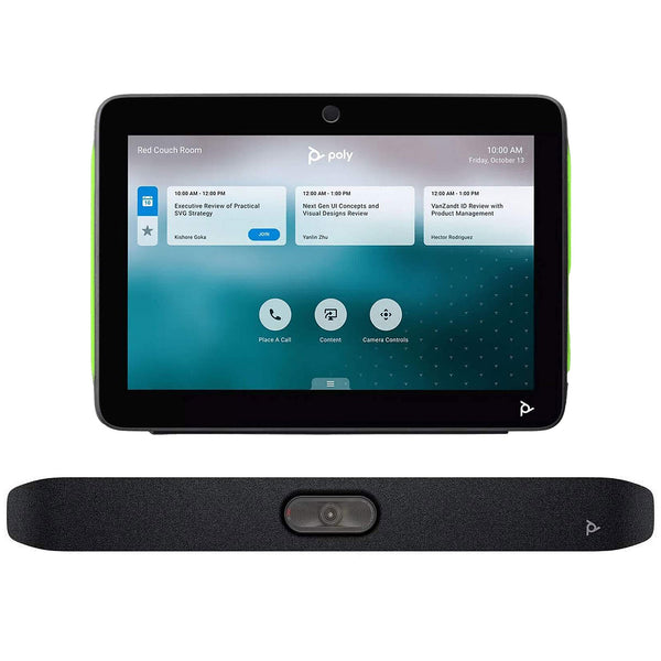 Poly Video Conferencing model-family photograph; configuration and keyboard layout may vary