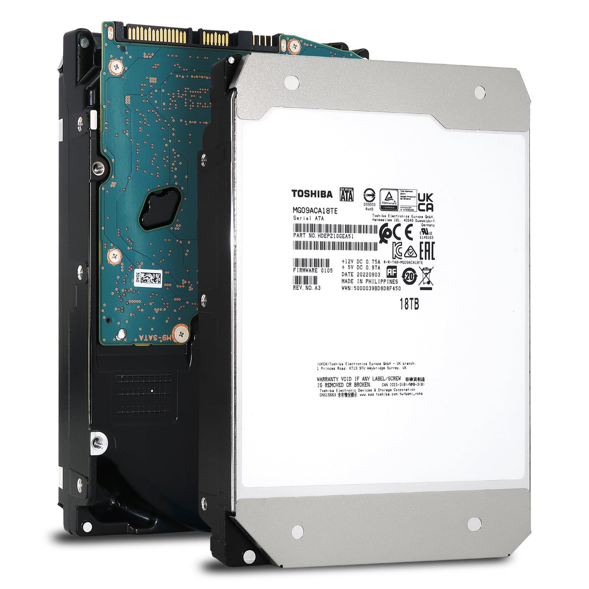 Toshiba Hard Drives model-family photograph; configuration and keyboard layout may vary