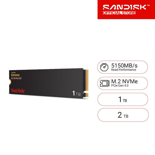 SanDisk 1TB Extreme NVMe PCIe Gen 4.0 M.2 2280 Internal SSD R:5150MB/s,W:4900MB/s
