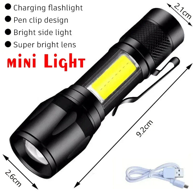 Rechargeable LED Flashlight – Adjustable Zoom