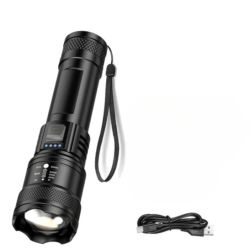 Rechargeable LED Flashlight – Adjustable Zoom